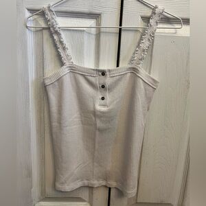 Lulu’s Project Social T white button up tank top Size Medium